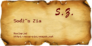 Soós Zia névjegykártya